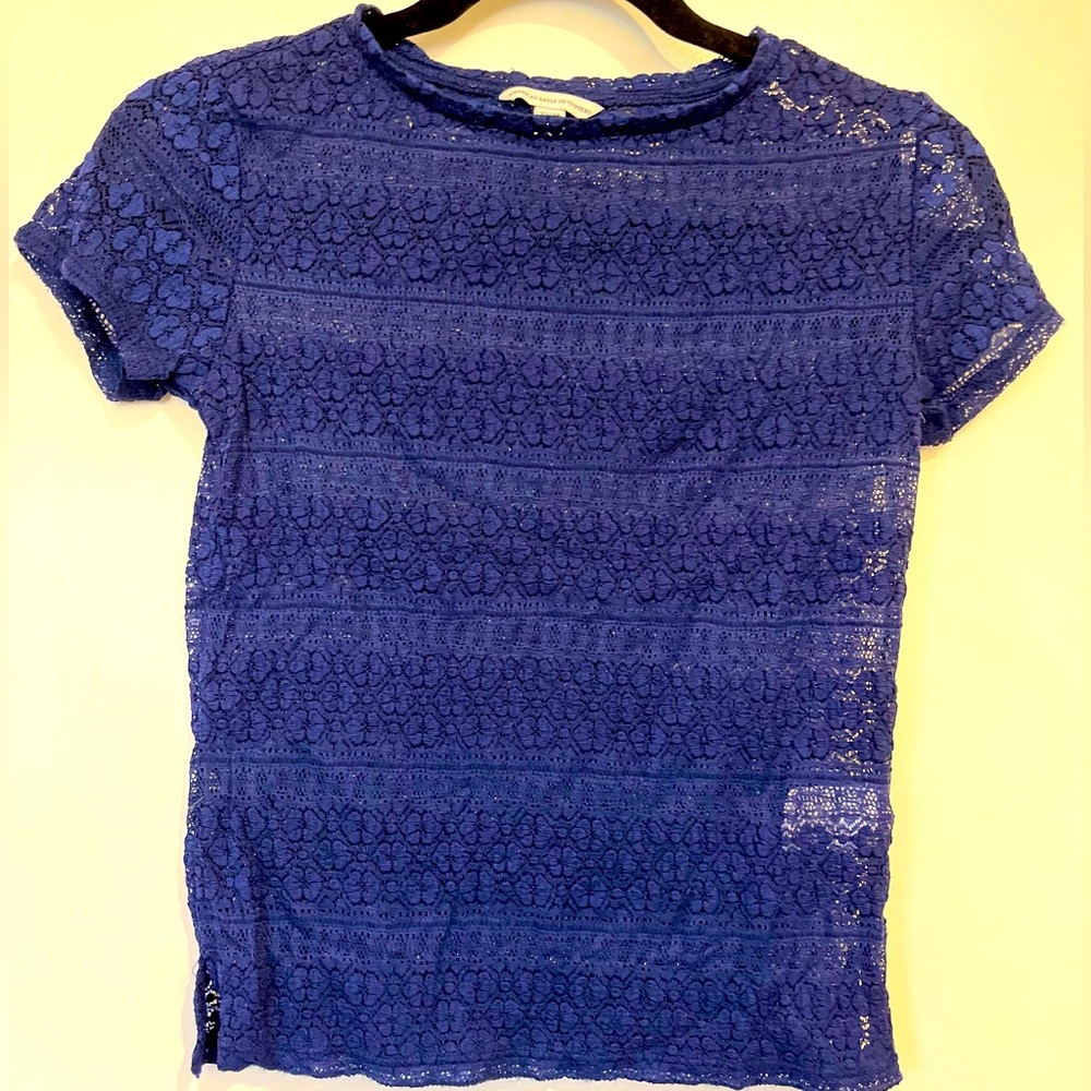 Navy lace t shirt